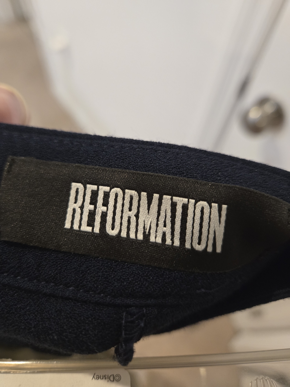 Reformation Navy Button-Front Mini Skirt - Picture 3 of 4